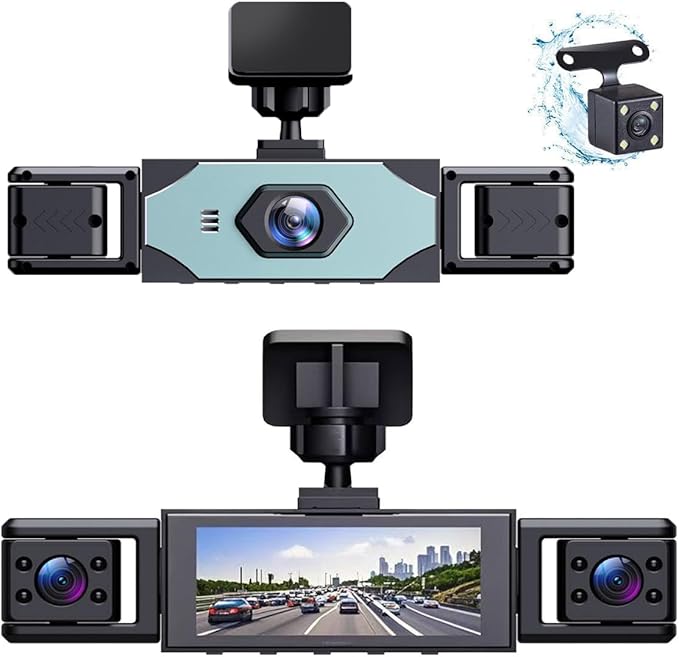 Dash Camera for Car Dash Cam Front Rear Left Right 4-Channel Dashcam 2K Full HD, 360° All-Round Protection, Car Security Video Recording, Night Vision, G-Sensor, Loop Recording