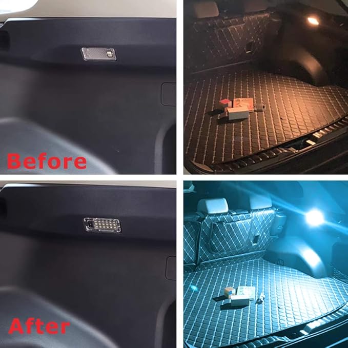 iJDMTOY Super Bright 2W High Power Aqua Ice Blue Full LED Trunk Cargo Area Light w/Switch Compatible with Lexus, Compatible with Toyota, Powered by 18-SMD LED Diodes