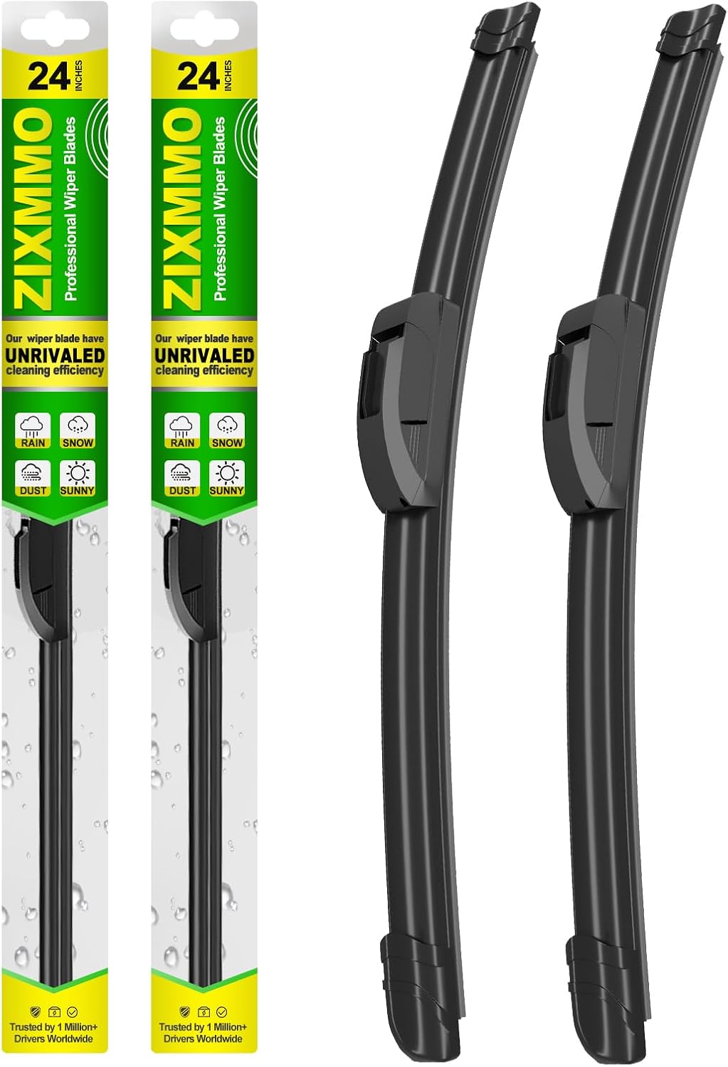 QUALITY 24in + 24in Premium All-Season Windshield Wiper Blades for Original Equipment Replacement(Set of 2)