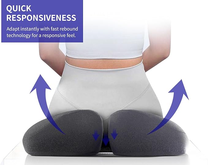 SupremeComfort X-Large Gel Infused Memory Foam Seat Cushion for Office Chair, Kitchen Chair, Car Seats- Elevate Your Seating Experience -Pressure Sore and Tailbone Pain Relief