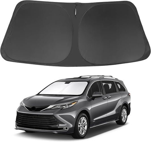 Windshield Sun Shade Compatible with 2021 2022 2023 2024 2025 2026 Toyota Sienna Mini Van Accessories Sunshade Shield Keep Car Interior Cool