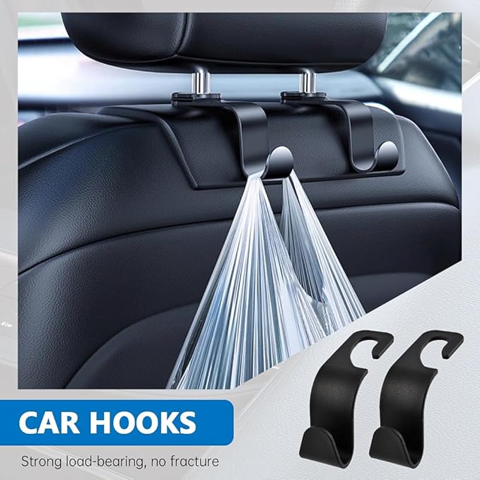 Car Seat Gap Filler Organizer, 2 Pack Multifunctional Car Seat Organizer with Car Seat Hooks, Universal Car Seat Storage Box for Phone, Glasses