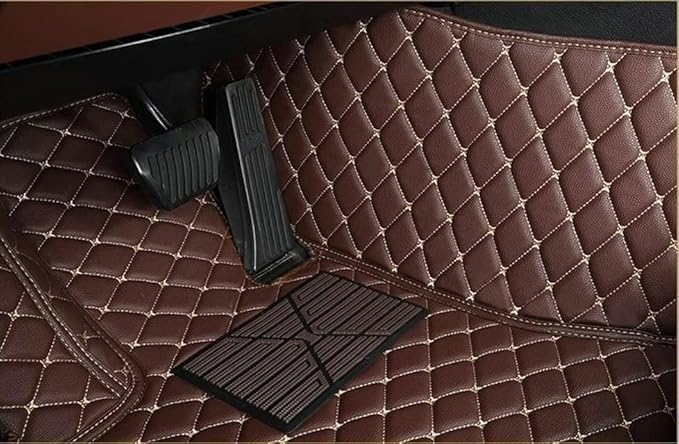 Car Floor Mats for 99% Cars, Trucks and SUVs Full Coverage Pads Protection Non-Slip Leather Floor Liners (Gray)