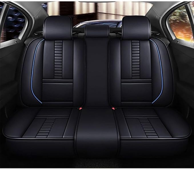for Toyota CHR Seat Covers 2018-2026, Full Coverage Customized Car Seat Covers, Premium Leather Waterproof Stain-Resistant Easy to Install (Standard 5 Seats, Black&Blue)