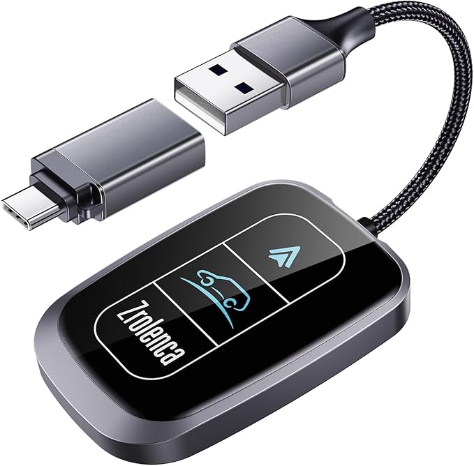 Wireless Android Auto Adapter for Factory Wired Android Auto Car, Converts Wired to Wireless, Compatible with Android 11+ & Cars from 2017, Black