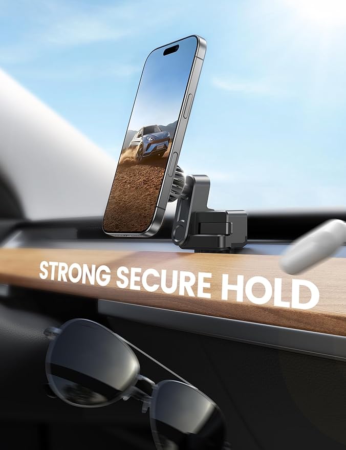 Lamicall for Tesla Phone Mount Holder [Strongest Magnet Power] for Tesla Model 3 Y Car Accessories fits iPhone 16 15 14 Pro Max Plus [ONLY FIT for 2017-2022 Model 3, 2020-2023 Model Y]