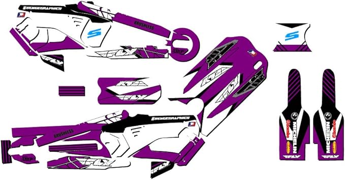 16eDRIVE Fly Racing Purple Senge Graphics Kit Compatible with Stacyc