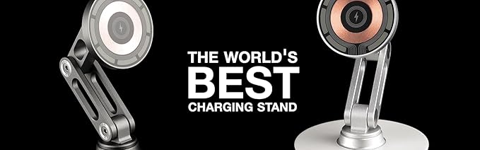 ClikDock Cell Phone Magnetic Wireless Charger Stand, 360° Spin, Aluminum Construction, Compatible with MagSafe Phones for iPhone & Andriod (Bespoke V1)