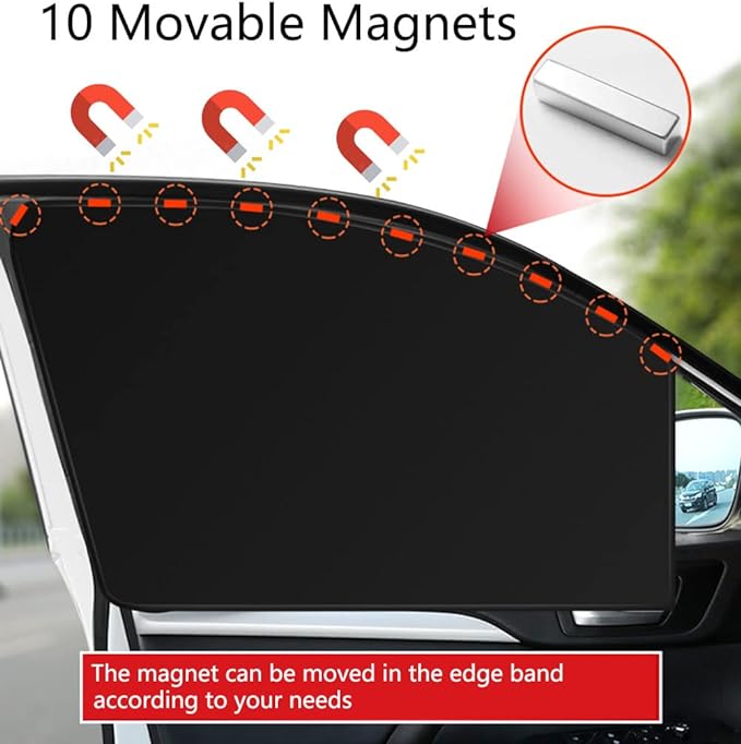Car Side Window Sun Shades, Window Sunshades Privacy Curtains, 100% Block Light for Breastfeeding, Taking a nap, Changing Clothes, Camping (Front Seat 2pcs)