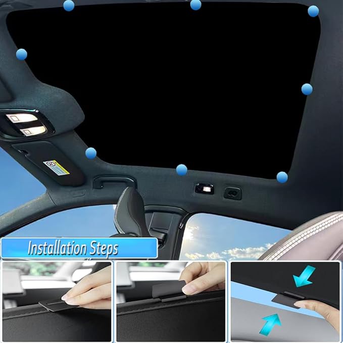 Car Sunroof Compatible with Volvo C40(Not for XC40) 2021-2023, Foldable Glass Roof Sunshade with Storage Bag, Sunshade Roof Heat Insulation Sun Protection Interior