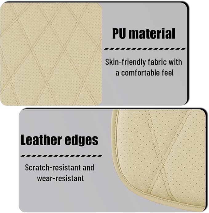 Car Seat Cushion, Comfortable Sciatica & Lower Back Pain Relief Vehicle Driver Seat Pillow, Auto Interior Chair Protector, Universal for SUV Automobile Truck (Beige)