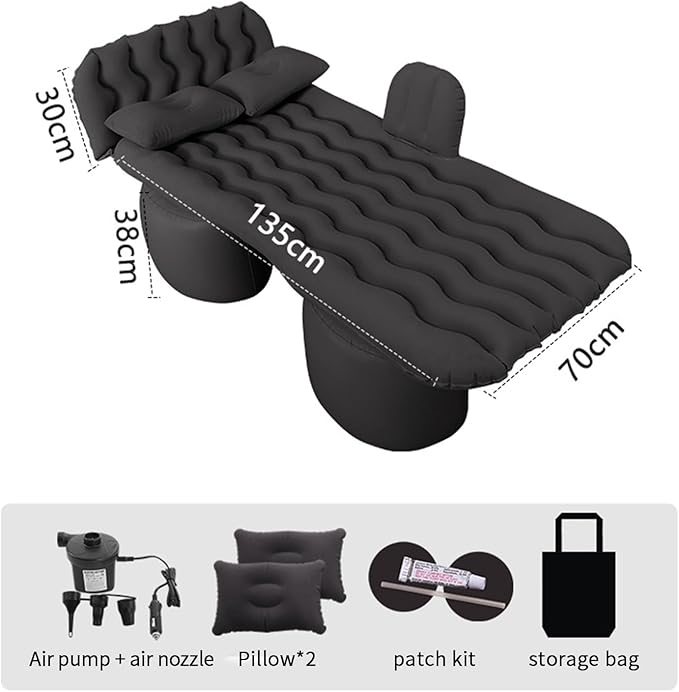 Car Air Mattress for Ford Maverick 2022 2023 2024, Inflatable Car Bed for Back Seat Sleeping, Soft Car Inflatable Bed Back Seat Mattress Airbed,C Black