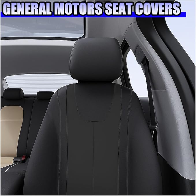 YoRise 2PCS Car Seat Covers, Comfortable Breathable Front Seat Covers, Highly Elastic Automotive Seat Protector Cover Accessories for RV, SUV, Truck, Sedan (Black)