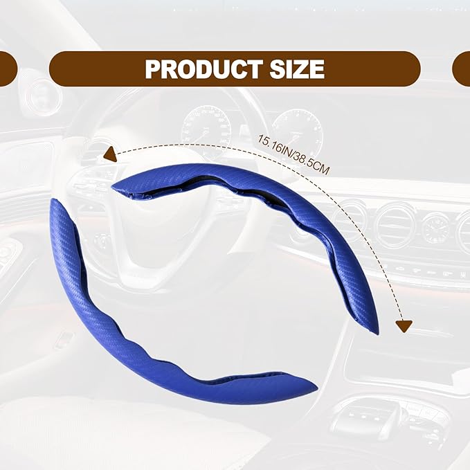Car Interior Accessories Butterfly Steering Wheel Cover Car Carbon Fiber Anti-Skid Steering Wheel Cover (Blue)