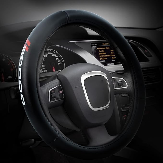 Plasticolor 006790R01 Dodge//Genuine Leather Steering Wheel Cover