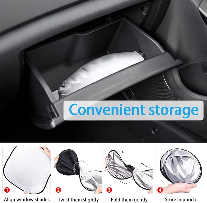 Foldable Windshield Sun Shade, Bonus Steering Wheel Sun Shield to Block UV Rays Keep Your Vehicle Cooler, Easy to Use Car Interior Accessories (X-Large)