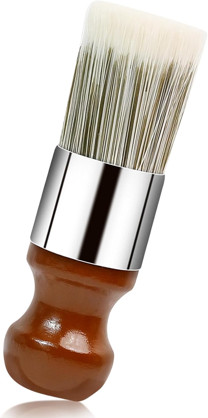 Horse Hair Brush for Leather and Furniture Salve - Durable Wax Brushing Tool with Comfortable Handle for Home Leather Cleaning