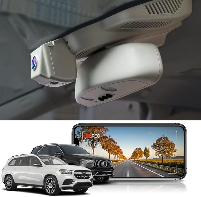 Fitcamx 4K Dash Cam for 2020-2026 Mercedes-Benz GLE GLS (Model C) V167 X167, OEM Factory Look, UHD 2160P Video, Built-in WiFi & APP, Gravity Sensor, Loop Recording, Easy to Use, 64GB Card