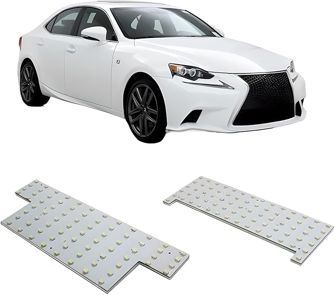 iJDMTOY 2pc Set 140-SMD Exact Fit LED PCB Panel LED Map/Dome Accent Kit Compatible with 2014-2016 Lexus IS250 IS350