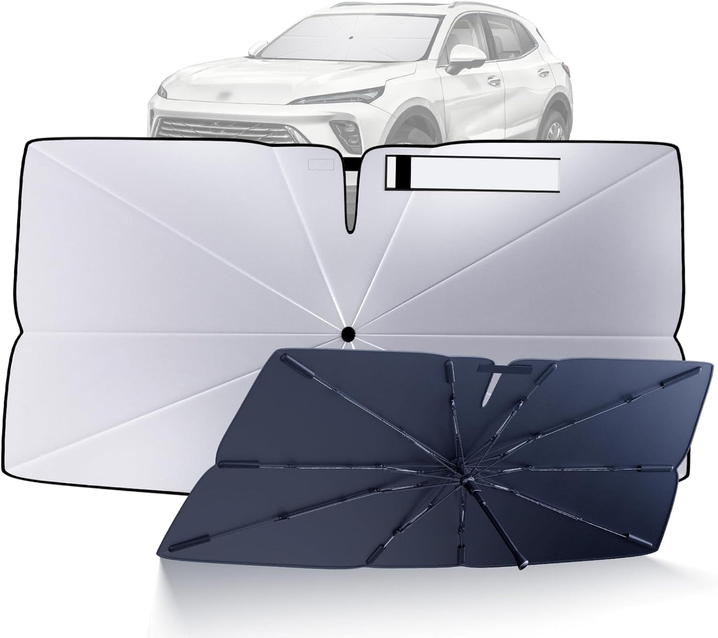 Windshield Sun Shade Umbrella: Custom Fit for 2021-2024 2025 Buick Envision Preferred, Essence, Avenir (E2XX) - Foldable Front Window Sunshade, UV & Heat Protection, Keeps Car Cool