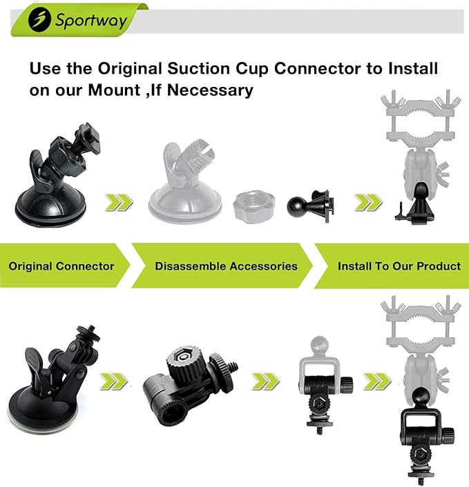 Sportway S80 Dash Cam mount, Dash Cam Mirror Mount Holder with 16pcs Joints for Rove APEMAN CHORTAU Roav Nexar iiwey YI Z-Edge Old Shark KDLINKS Crosstour VANTRUE GoPro... 99% Car Dash Cameras DVR GPS