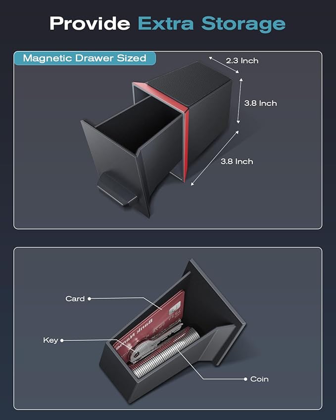 CDEFG UPGRADED for Ford Maverick 2022-2024 Center Console Screen Storage Drawer w/Magnet Design Slides Smoothly - Maverick 8" Screen Cubby Storage Box - for 2022-2024 Maverick Accessories