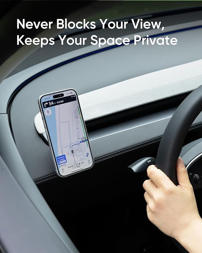 Magnetic Phone Mount for Tesla Model 3 2024+(Highland) Driver-Side Vent Fixed MagSafe Phone Holder, 360° Adjustable Strong Magnet Car Phone Mount with One-Handed Operation Tesla Accessories