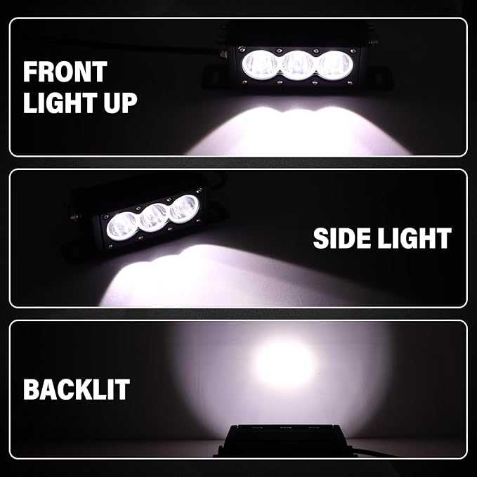 AUXTINGS 2 Pieces 6 inch Single Row White LED Light Bar 30W Off Road Light Bar Spot Beam LED Work Light Truck UTV 4x4 Cars SUVs ATVs Boats Fog Driving Light with Wiring Harness kit