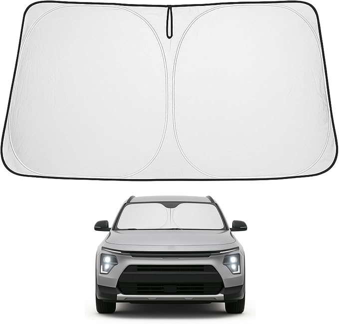 Proadsy 2026 Upgrade Front Windshield Sun Shade Foldable Sunshade Protector Custom Fit 2017-2022 Kia NIRO Accessories