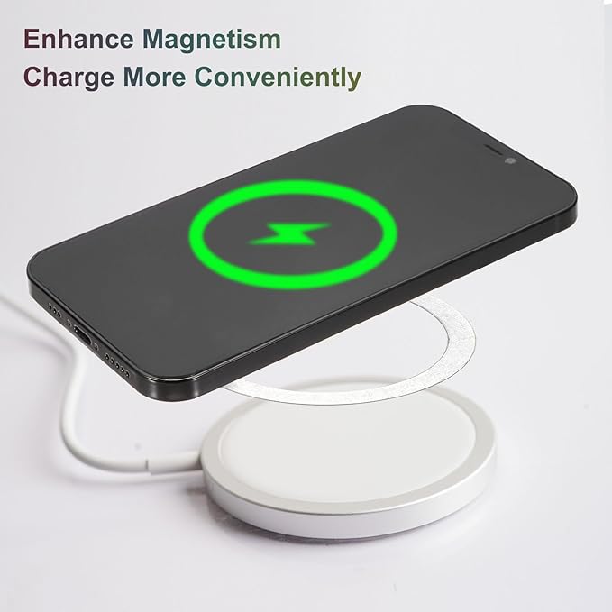 uxcell Magnetic Adapter Ring, 2Pcs Magnetic Sticker Ring ABS Universal Magnet Wireless Charging Conversion Kit for Mobile Phone Case Wireless Charger, Black