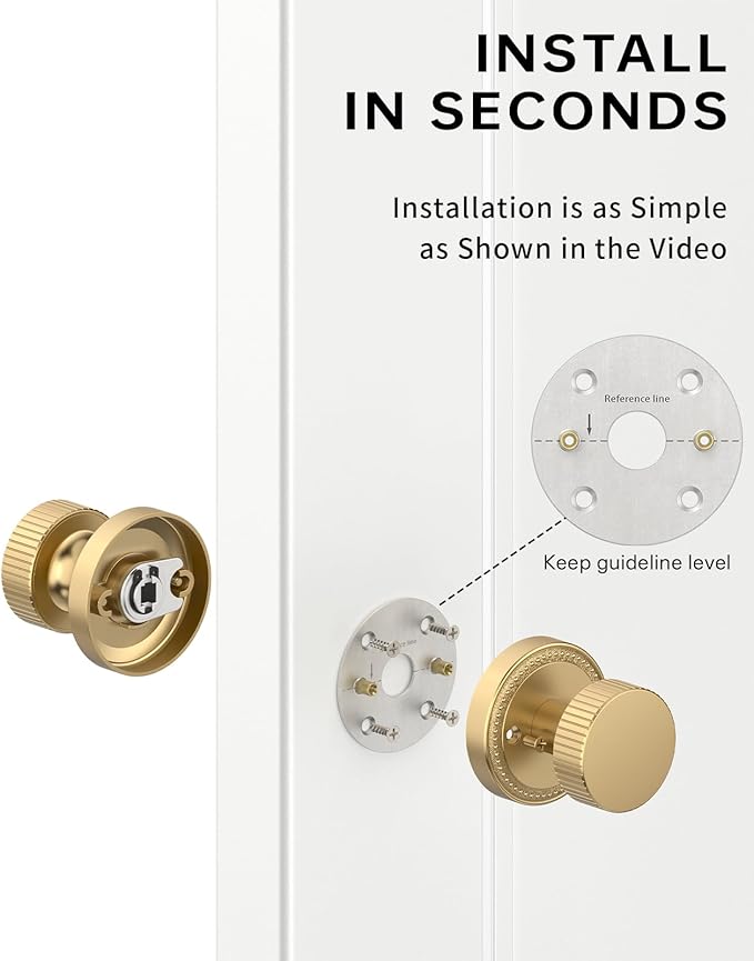 Asidrama 2 Pack Champagne Bronze Dummy Door Knob, Non-Turning Decorative Door Lever with Door Knobs for Closet, French Double Doors, Pantry & Interior Push/Pull Use