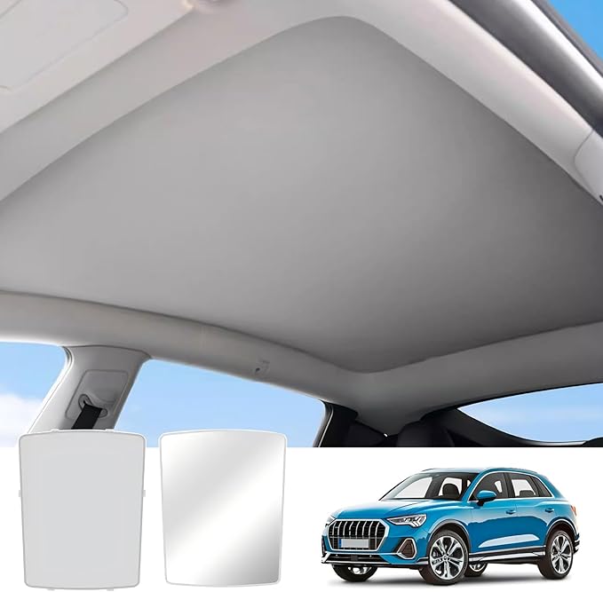 Car Glass Roof Sunshade Compatible with Audi Q5 2009-2017, One-Piece Sunroof Shade with Storage Bag, Foldable Sunshade Roof Cover, Heat Insulation, Sun Protection, No-Sagging