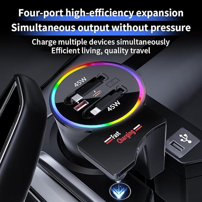 Car USB Hub Docking Station for BMW X3 2018-2024，X3 M 2020-2024，X4 2019-2025，X4 M 2020-2025 Type-C Fast Charger Auto Interior Centre Console Accessories Cigarette Lighter Phone Charging Adapter