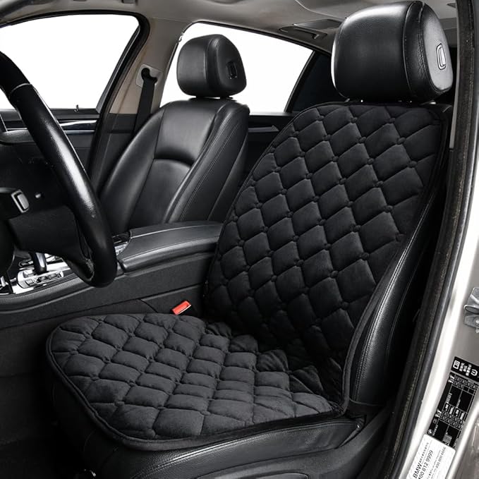 Plush Fleece Car Seat Cushion with Lumbar Support - Ultra Soft Ergonomic Padding for Car, Truck, SUV