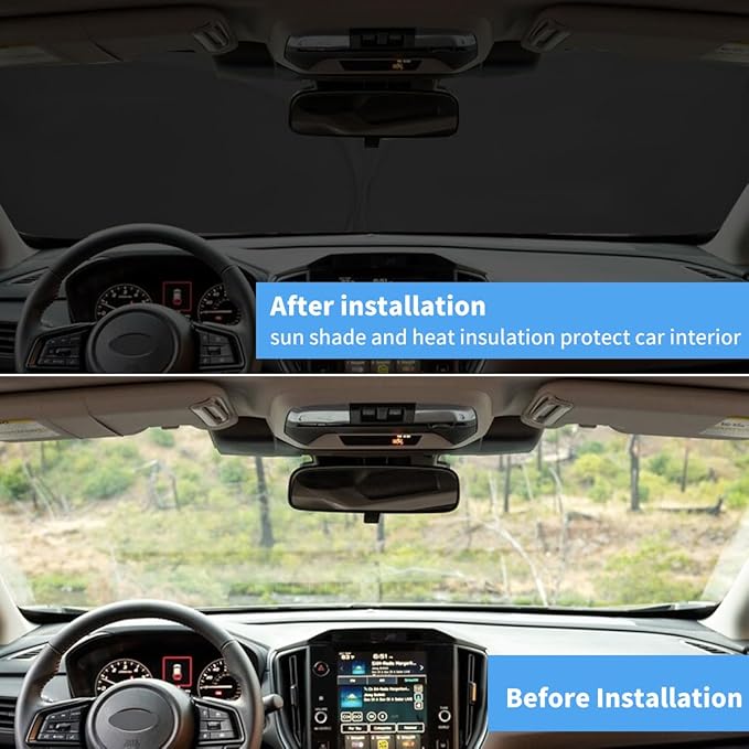 Windshield Sun Shade for Subaru Crosstrek Window Sunshade Fit 2018-2025 2026 Subaru Crosstrek 2.0i, 2.0i Premium, 2.0i Limited Wagon Front Window Shade Sun Visor Blocks UV Keep Car Cooler