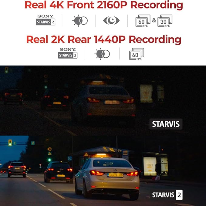 THINKWARE U3000 PRO 4K Front Dash Cam, 64Ghz Built-in Radar Buffered Parking Mode, STARVIS 2 Sensors, HDR, 5GHz Wi-Fi GPS, LTE or Cabin Cam Compatible (64GB Memory Card, CPL, Hardwiring Cable Incl)