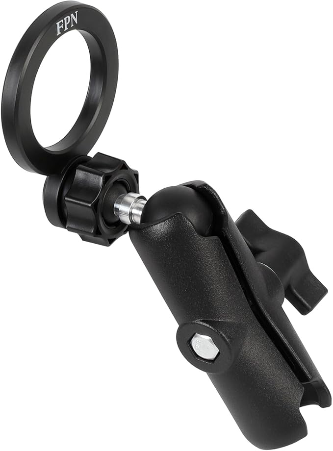 Magnetic Phone Holder Base for RAM Mounts, 1" (25mm) Ball Mount with Medium Aluminum B Size Double Socket Arm, Compatible with Magsafe iPhone 17/16/15/14/13/12 Series