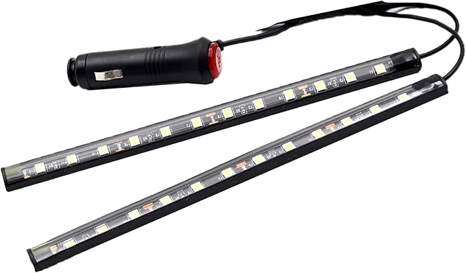 LED Interior Lights DC 12V Seat Ambient Light Cigarette Lighter, Car Uncer Dash LED Light Strip DRL Daylight Strip Car Atmosphere Lights-2 splitters in1 Pink