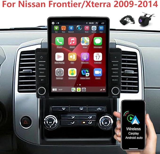Car Stereo for Nissan Frontier/Xterra 2009 2010 2011 2012 2013 2014 GPS Navigation 2+32G for CarPlay Wireless Android Auto 9.7in Android Car Radio with Bluetooth WiFi FM/RDS SWC Mirror Link