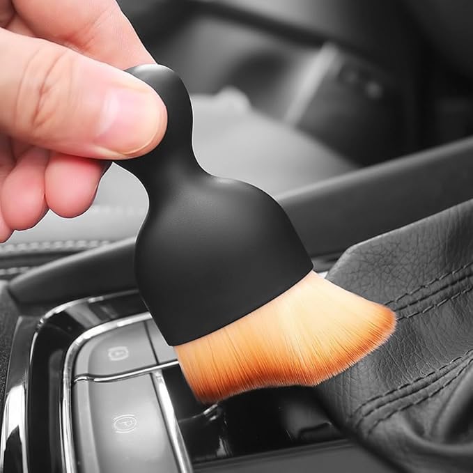 URBAN CAR BE:Trend Car Detailing Brush Set - 4 Pack Auto Interior Cleaning Kit with Soft Bristle & Precision Brushes for Dashboard, Leather Seats, Air Vents & Screen Cleaning - Non-Slip Handle