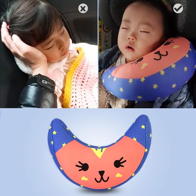 Kids Seat Belt Pillow Soft Car Seat Neck Support Pillow Pad Safety Belt Strap Cover Headrest Travel Cushion for Auto Airplane Pushchair