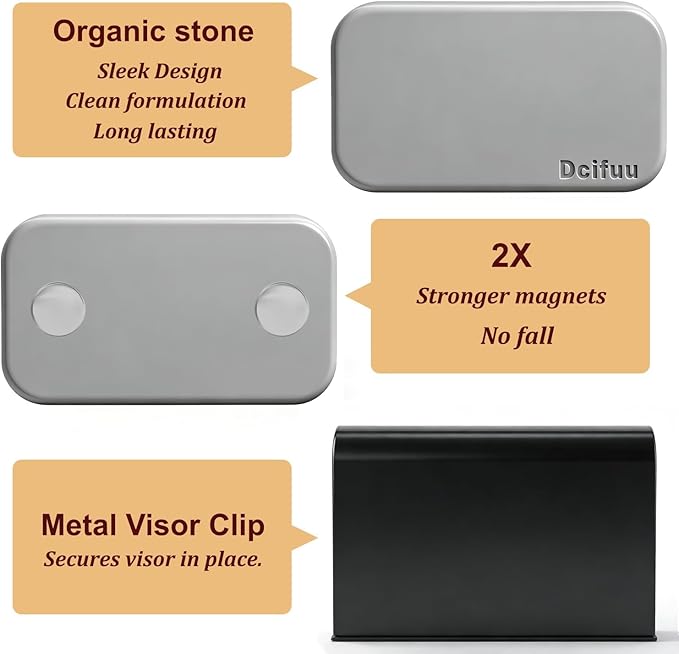 Stone Car Air Freshener - Car Odor Eliminator - Long Lasting Scent - Auto Accessories - Metal Clip (Candied Apple Scent Starter Kit)