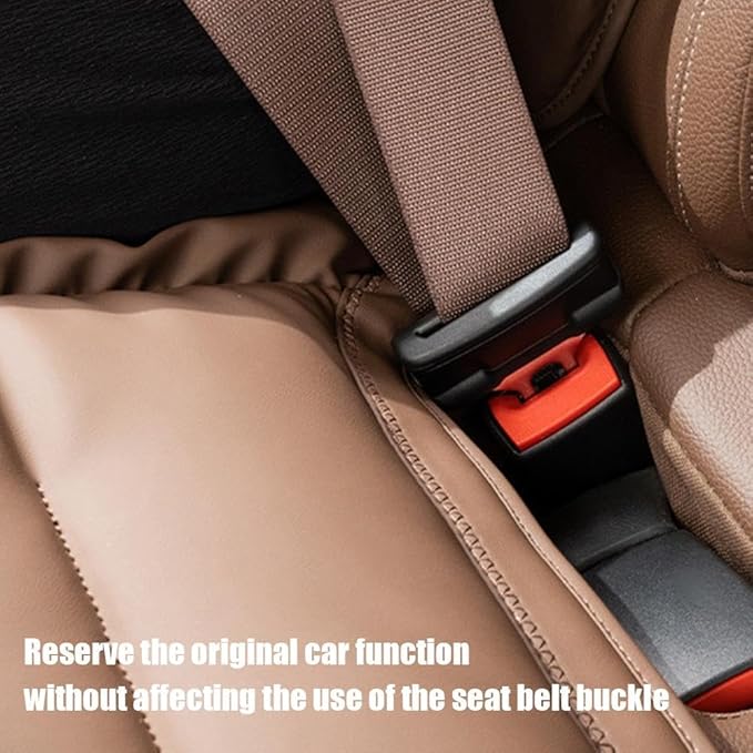 Skin-Friendly & Dirt-Repellent Leather Seat Cushions, 2026 Car Seat Cushion for Driving, 1.57" Thick Comfort Seat Protector, Universal Non-Slip Memory Foam Pad for Car (White, Front Seat Cushion)