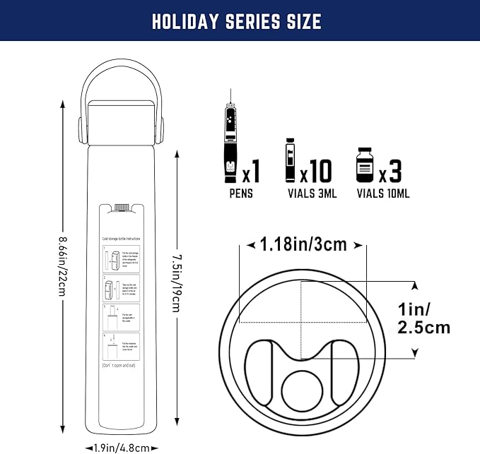 DISONCARE Holiday Insulin Cooler Travel Case 16H 1 Pen Medicine Cooler for Travel TSA Approved Diabetic Insulina EpiPen Carry Case with Medical Alert Tag（Gray）