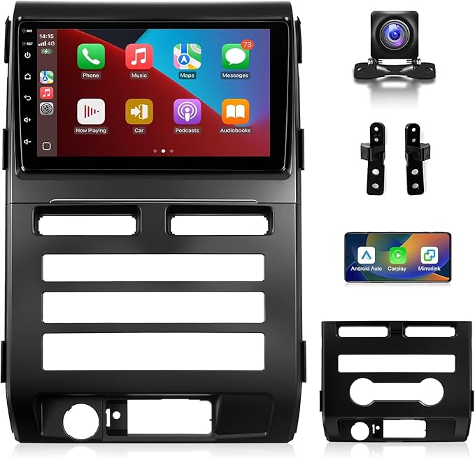 8Core Car Radio for Ford F150 2009 to 2012 XL XLT, 9inch Touchscreen Stereo, Wireless Apple CarPlay & Android Auto, Mirrorlink, 5G WiFi GPS, FM RDS, EQ DSP, Back-Up Camera, SWC, 2G+32G