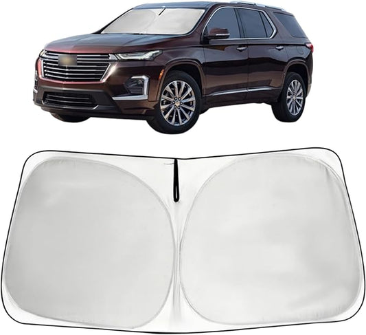 Windshield Sun Shade for 2018-2025 2026 Chevy Traverse (LS, LT, RS, Redline, Premier, High Country), Front Window Sunshade for Chevrolet Traverse, Folable Sun Visor Cover Block Out Rays & Heat