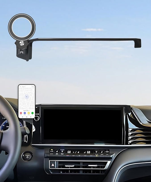 Car Phone Holder for Toyota Camry 2025 2026 Accessories Apply to 12.3 Inch Touch Screen Fixed Clip MagSafe Cell Phone Mount Hands-Free 360° Rotation