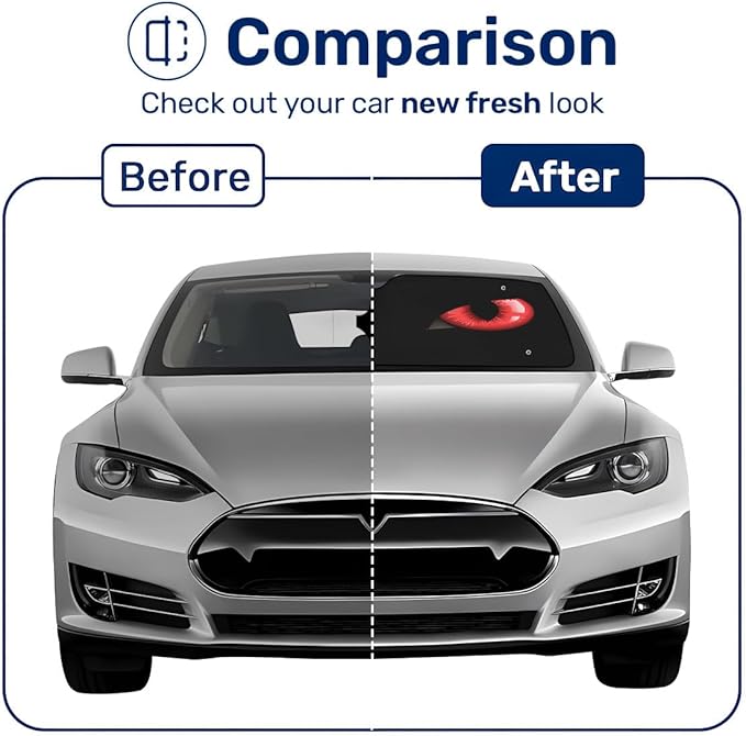 GENANY Devil Eye Windshield Sun Shade for Electric Vehicle (59x37 Inches), Sun Shade Windshield, Shades for Front Windows, Sunshade for Car Windshield, Car Decor