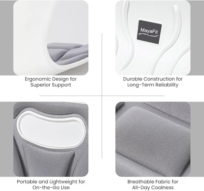 Ergonomic Lumbar Support Cushion, Grey, 460mm x 440mm x 340mm, Large, for Office Chairs & Car Seats, Posture Correction, Pregnancy Comfort,110-300 lbs Capacity