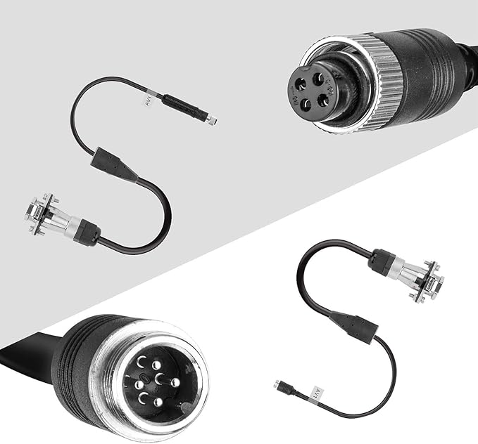 DALLUX Heavy Duty Vehicle Coil Trailer Cable with 1 Channel 4 PIN AV Connector Disconnect Kit for Truck Caravan Motor Home Backup Security Camera Monitor System